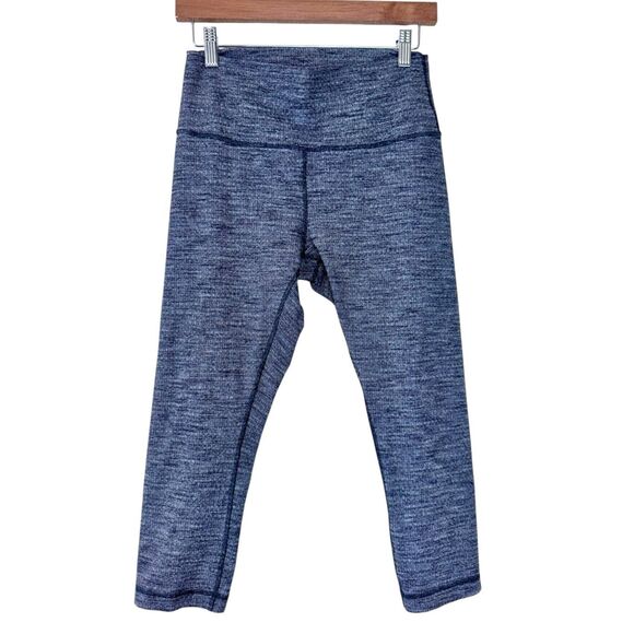 Lululemon Wunder Under Pant Coco Pique Crop Leggings Size 10 - Picture 2 of 8